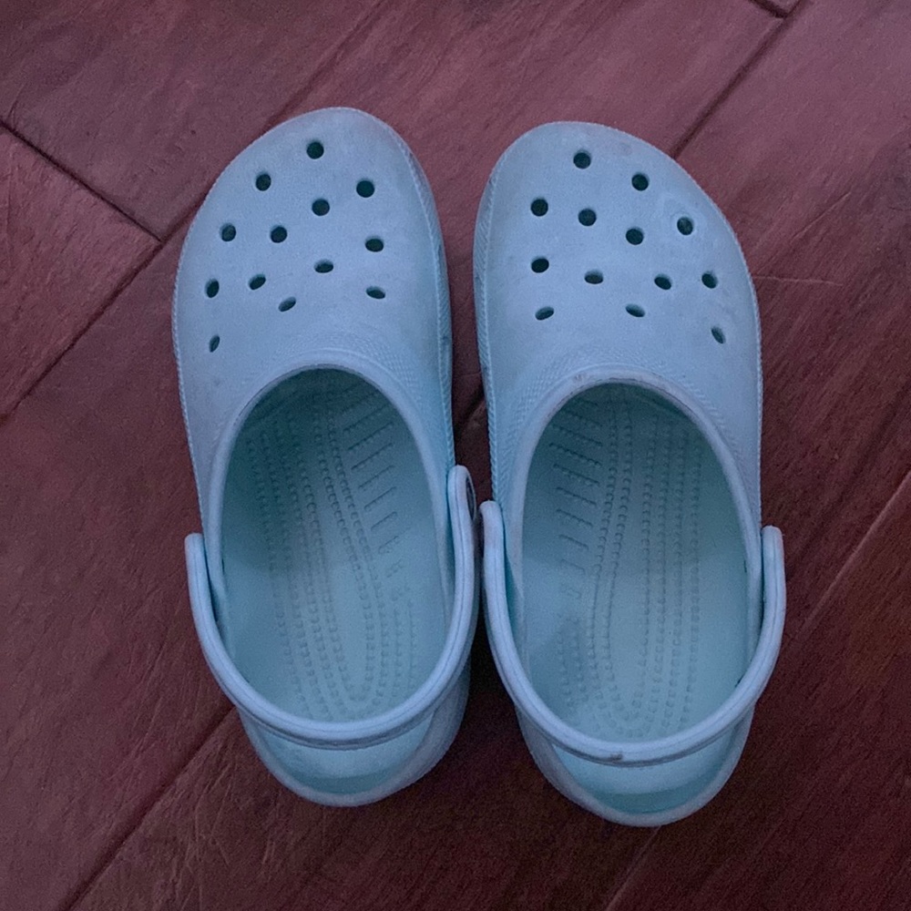 light blue crocs